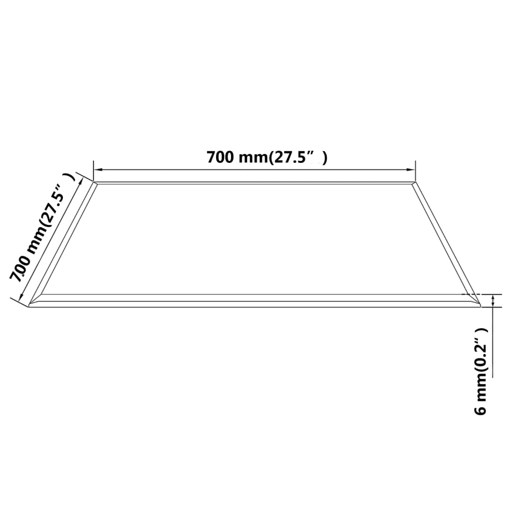 Table Top Tempered Glass Square