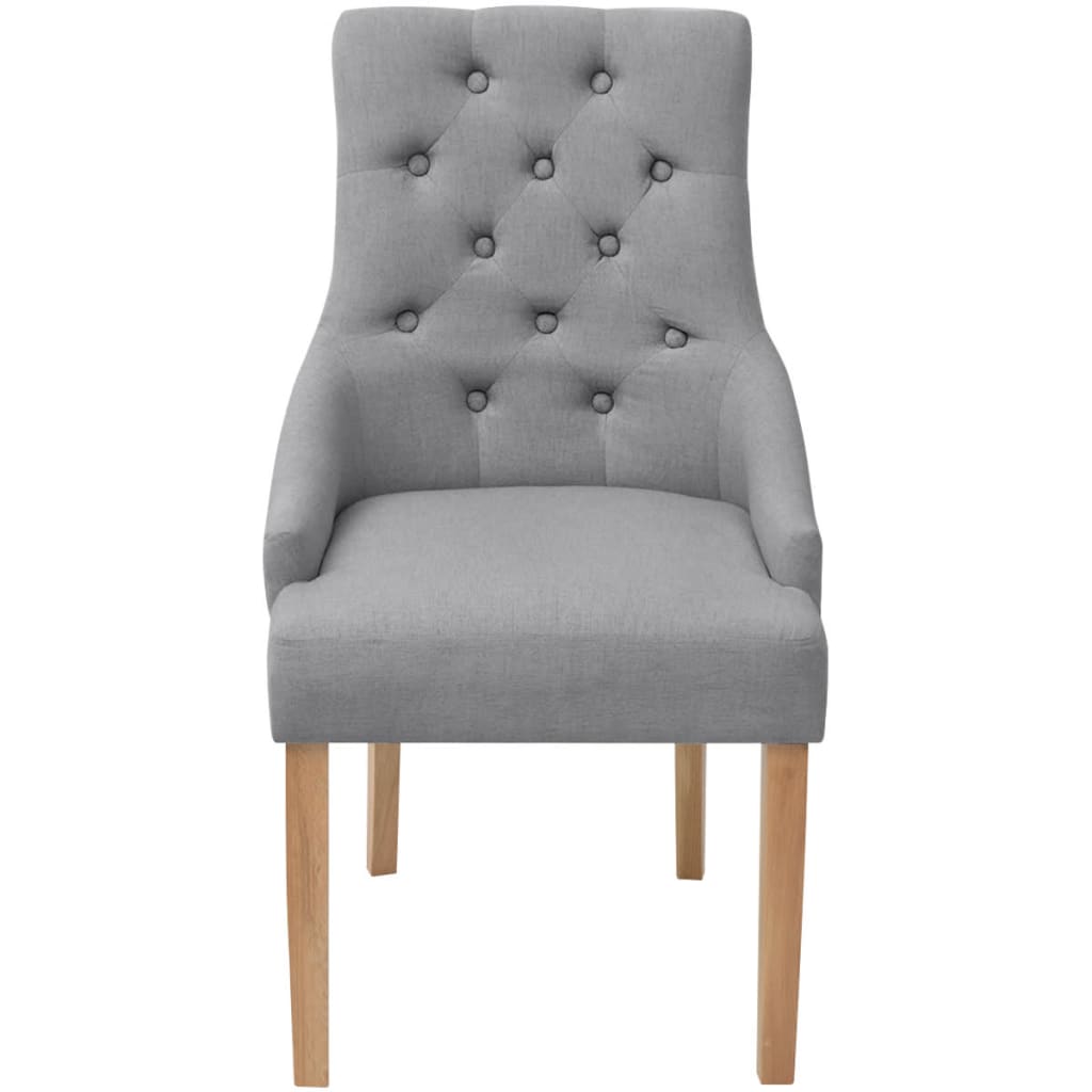 Dining Chairs 2 pcs Light Grey Fabric