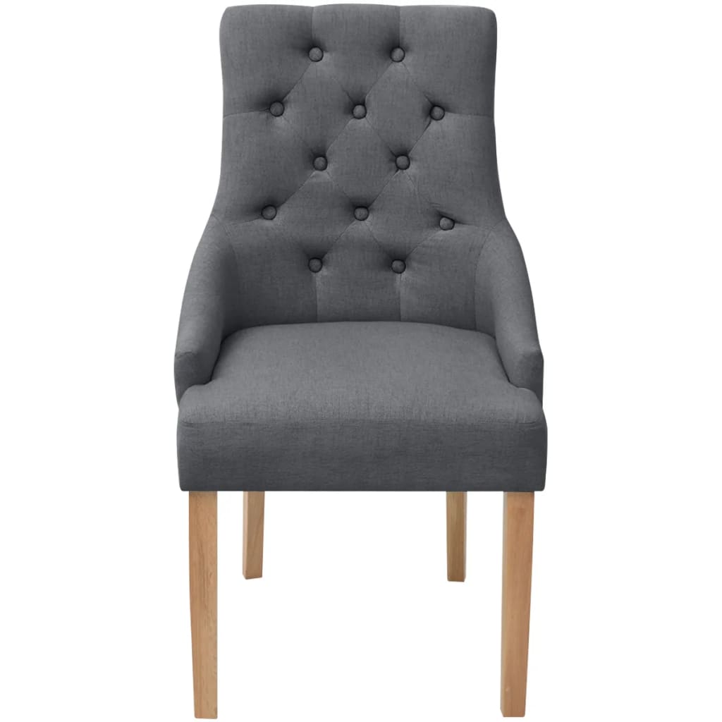 Dining Chairs 2 pcs Dark Grey Fabric