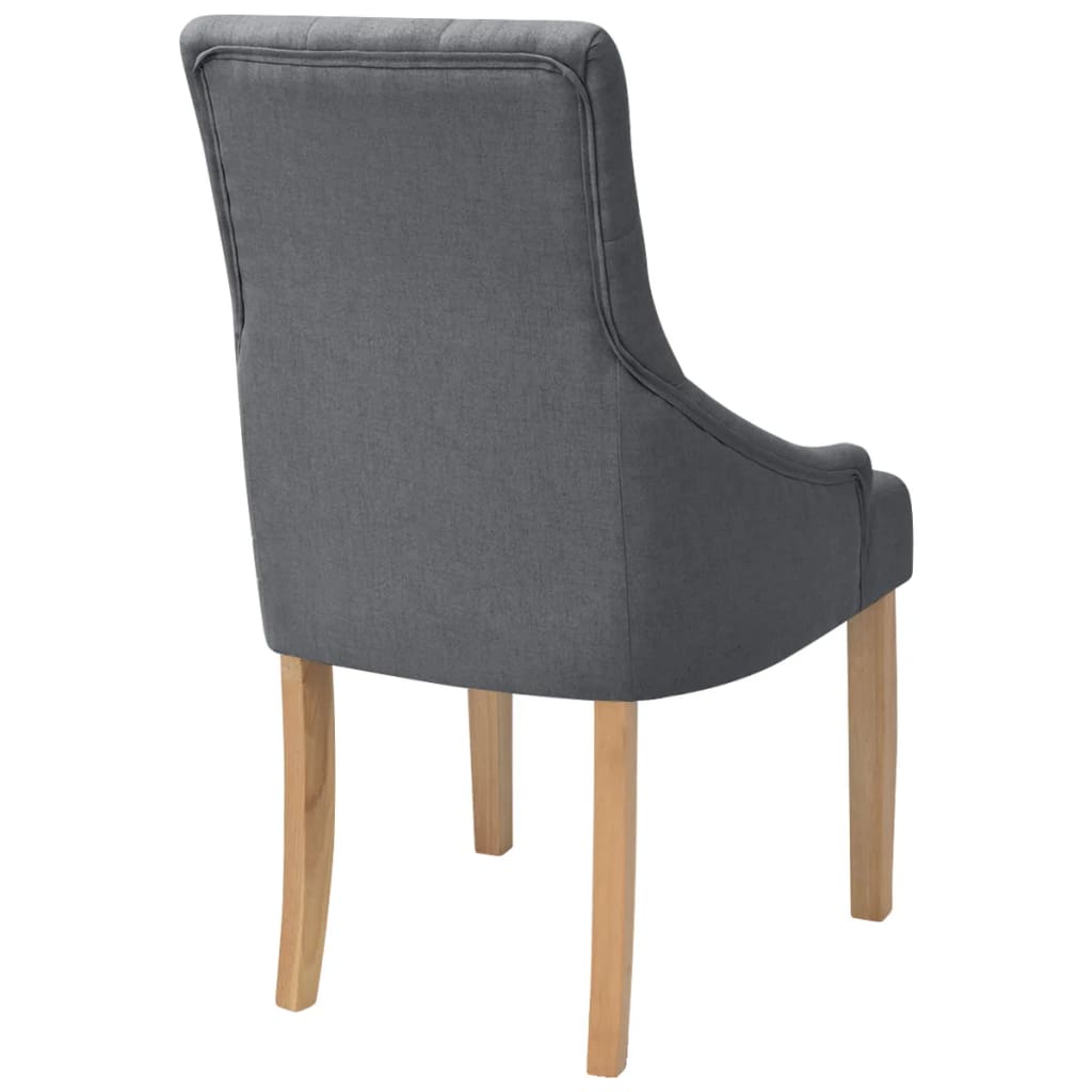 Dining Chairs 2 pcs Dark Grey Fabric