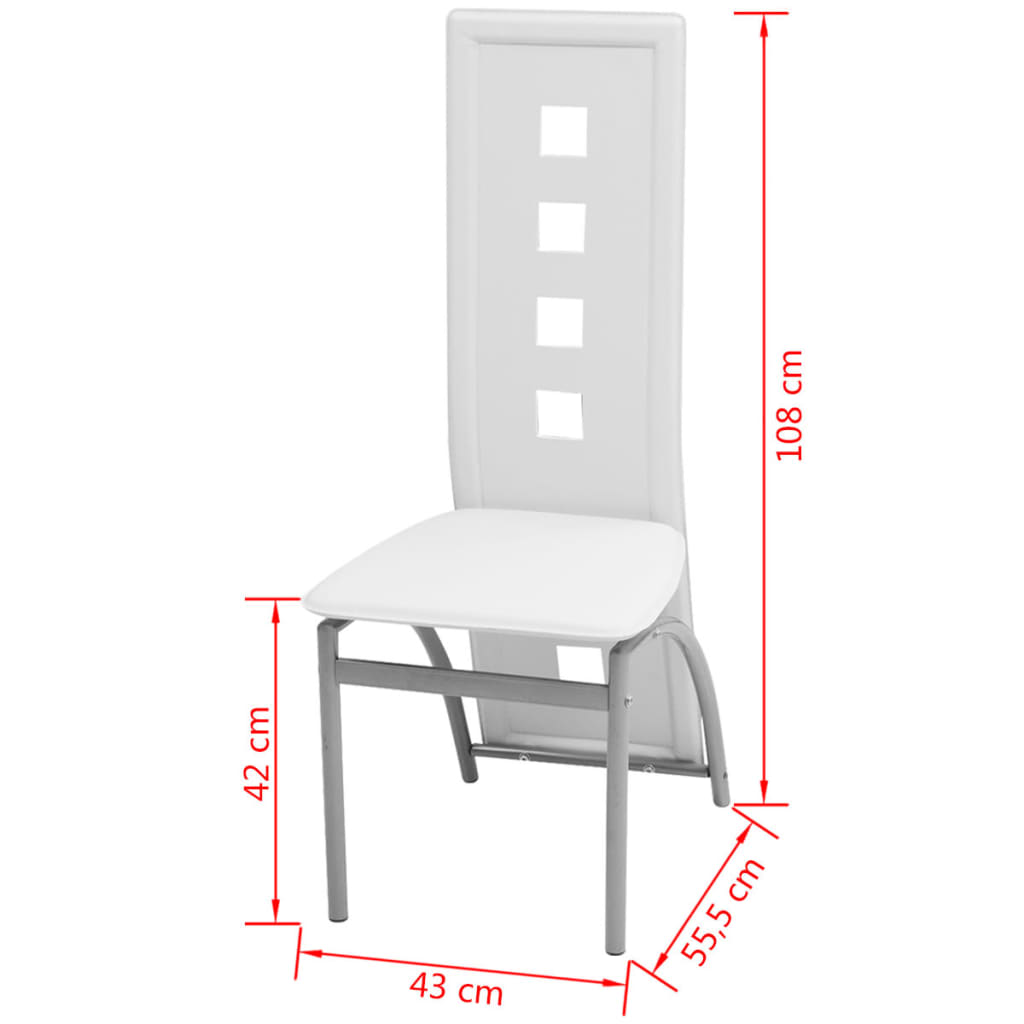 Dining Chairs 2 pcs White Faux Leather