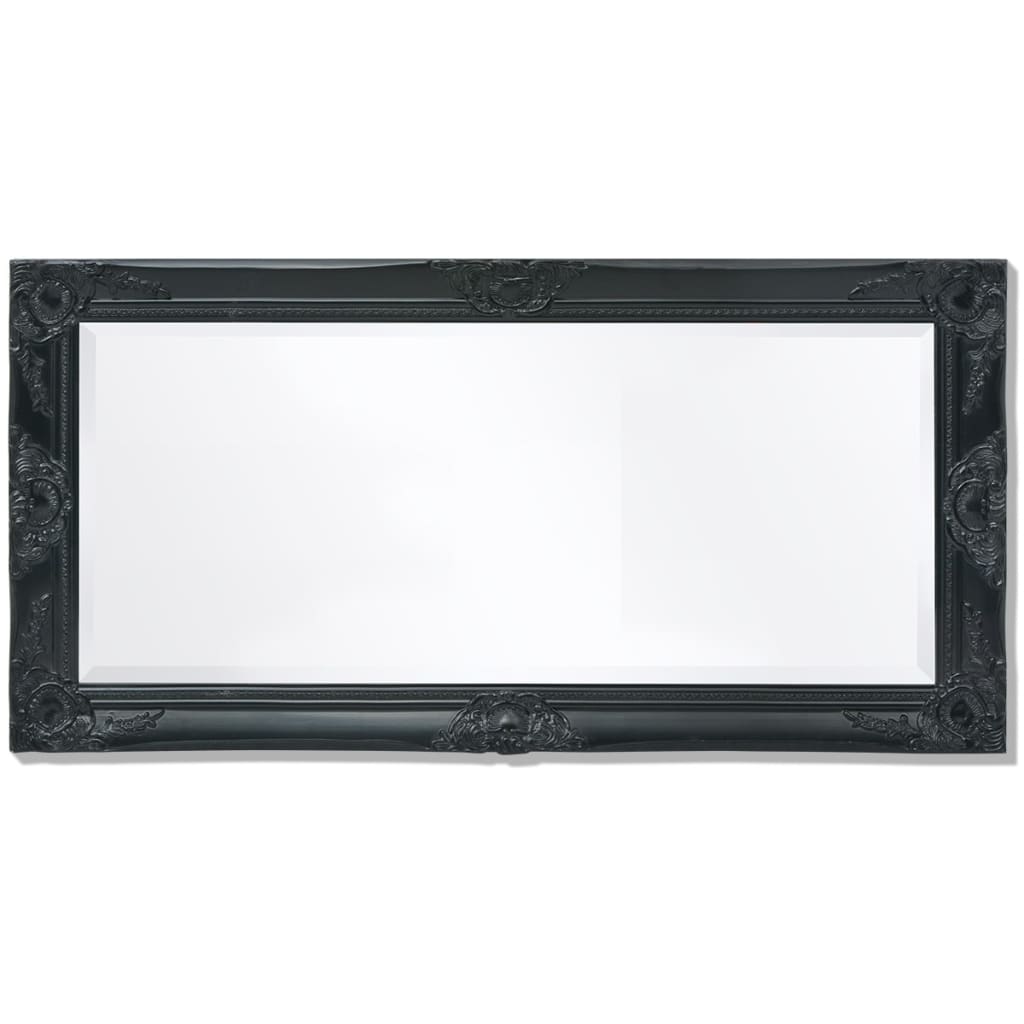 Wall Mirror  Baroque Style Black