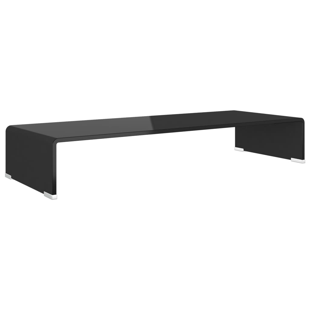 TV Stand/Monitor Riser Glass Black