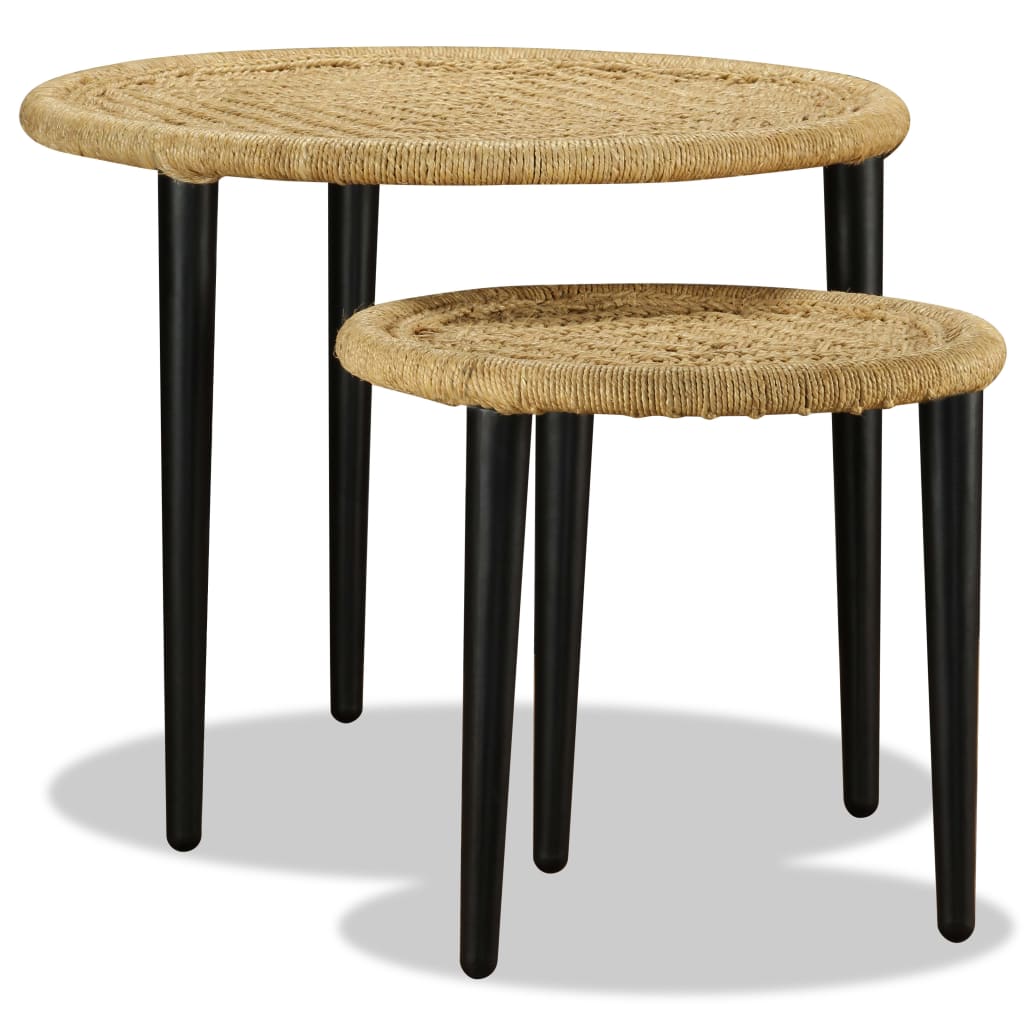 2 Pieces Coffee Table Natural Jute