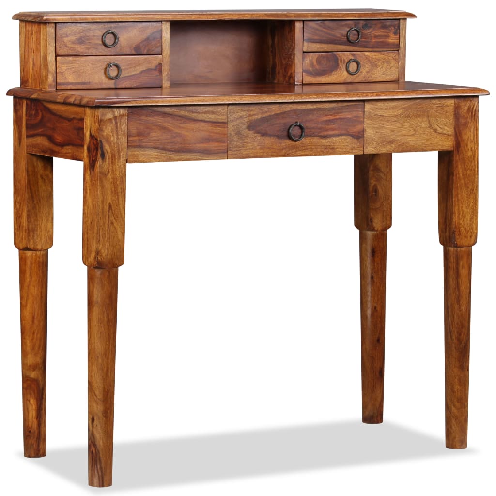 Writing Desk with 5 Drawers Solid Sheesham Wood