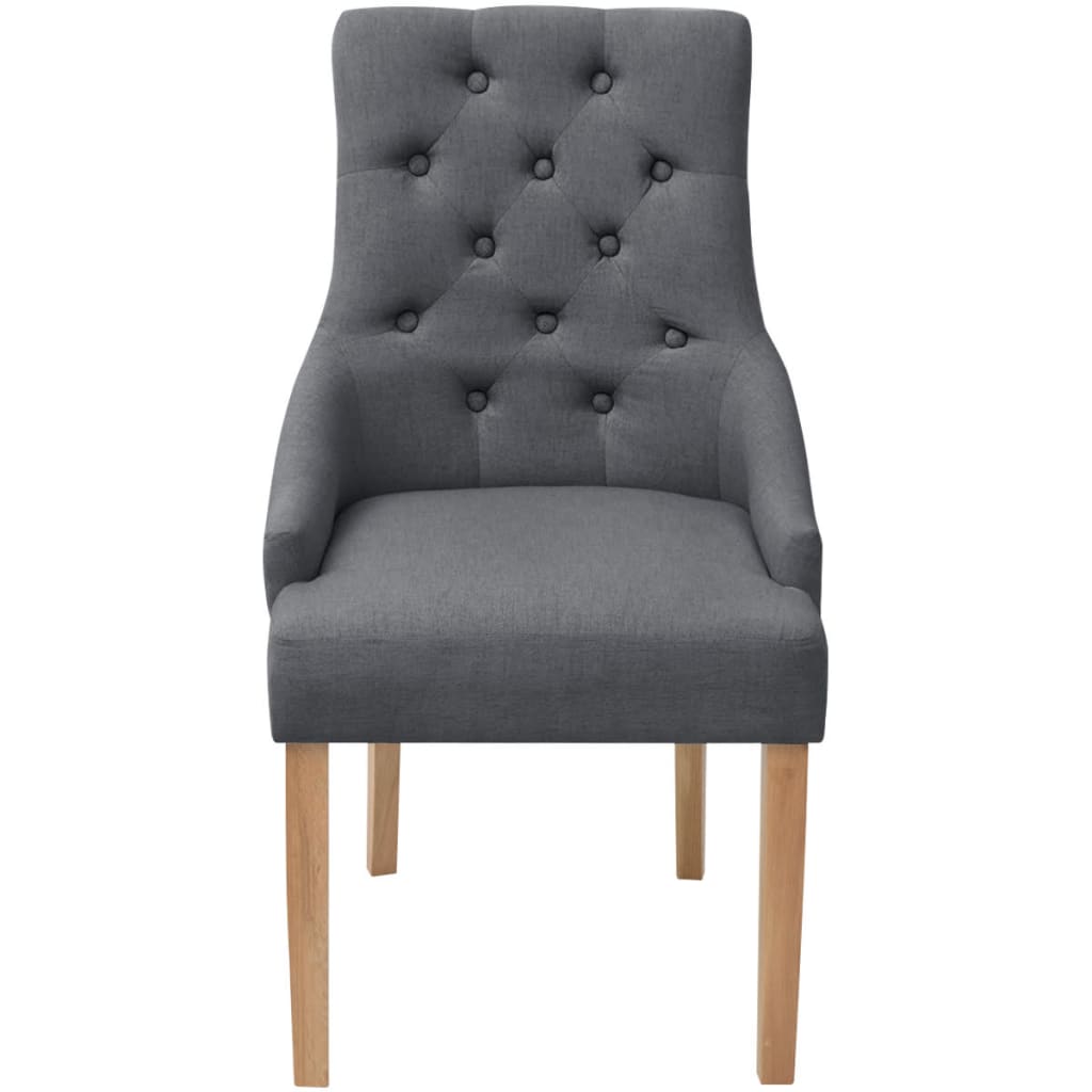 Dining Chairs 4 pcs Dark Grey Fabric