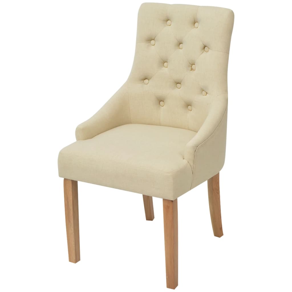 Dining Chairs 4 pcs Cream Fabric