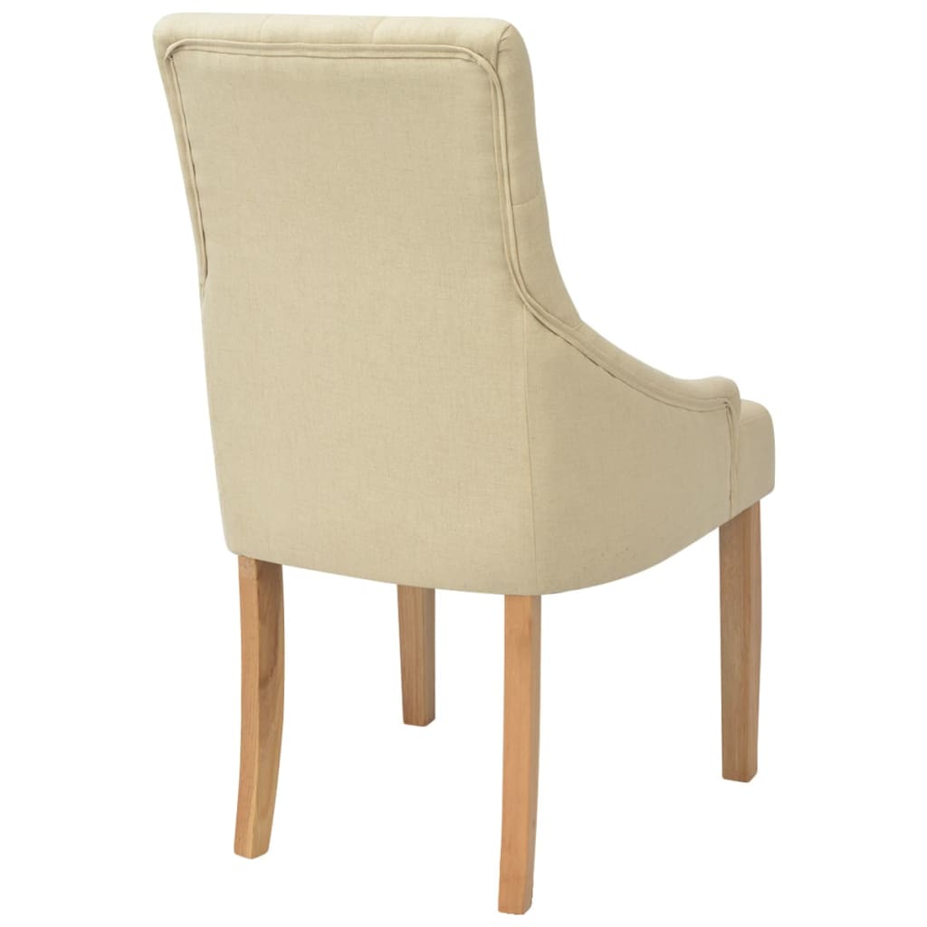 Dining Chairs 6 pcs Cream Fabric