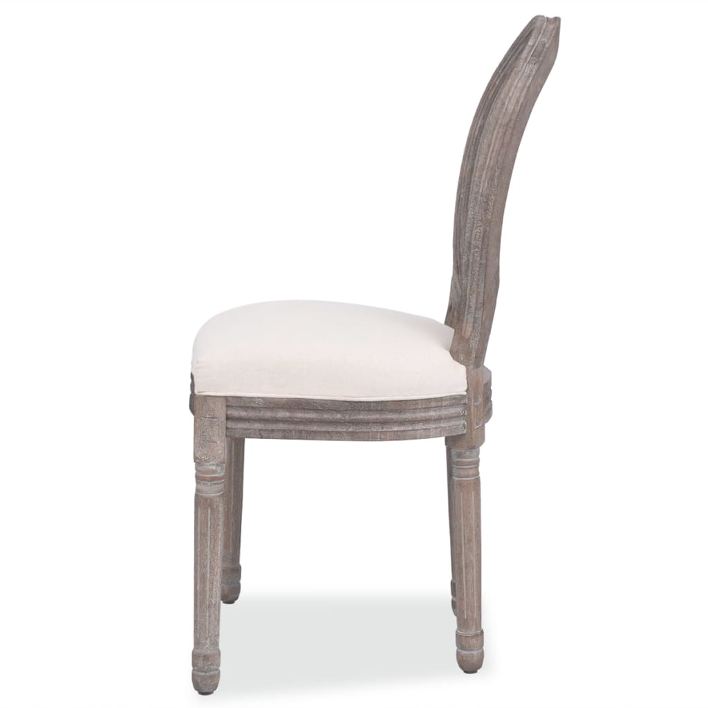 Dining Chairs 6 pcs Cream Fabric