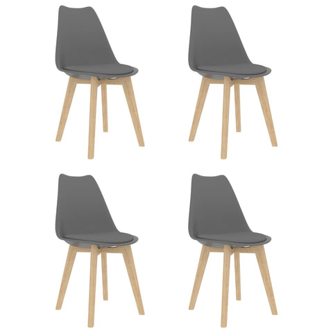 Dining Chairs 4 pcs Grey Faux Leather