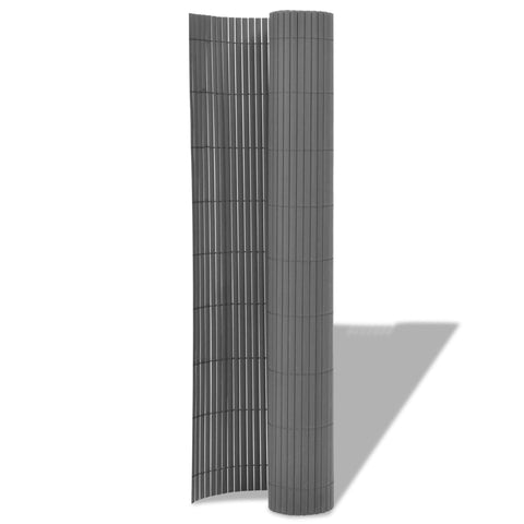 Double-Sided Garden Fence PVC - Grey