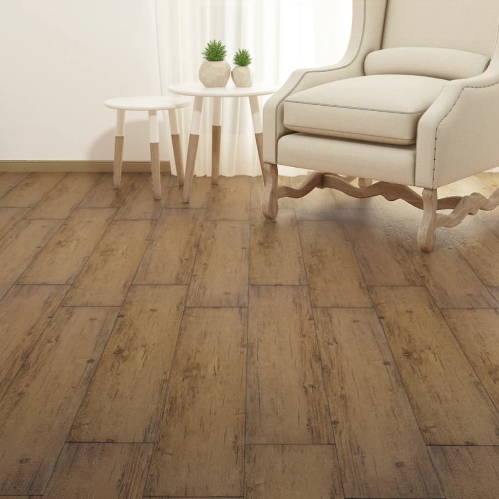 PVC Flooring Planks 5.26 mÂ² 2 mm Walnut Brown