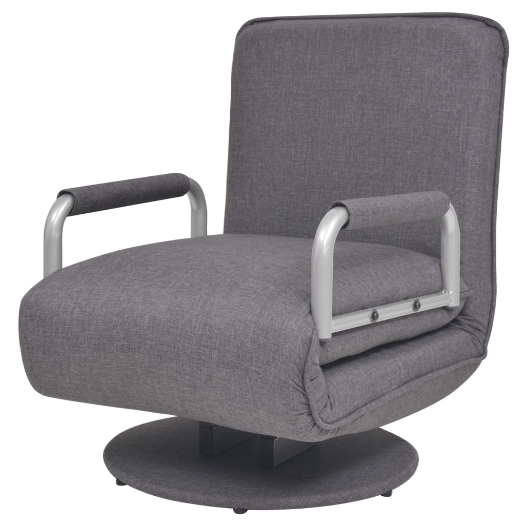 Swivel Chair and Sofa Bed Dark Grey Fabric