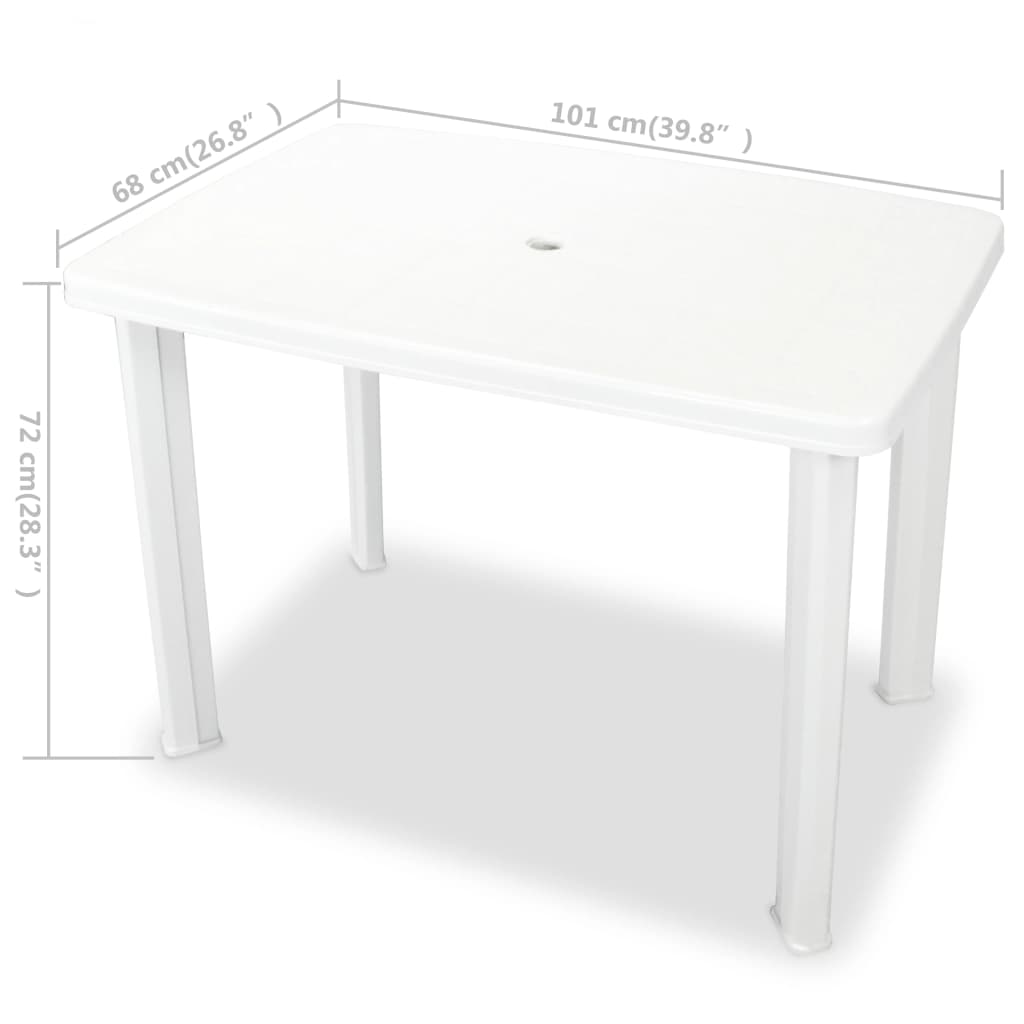 Garden Table White Plastic