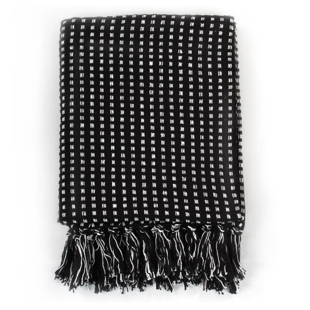 Throw Cotton Soft Squares Black