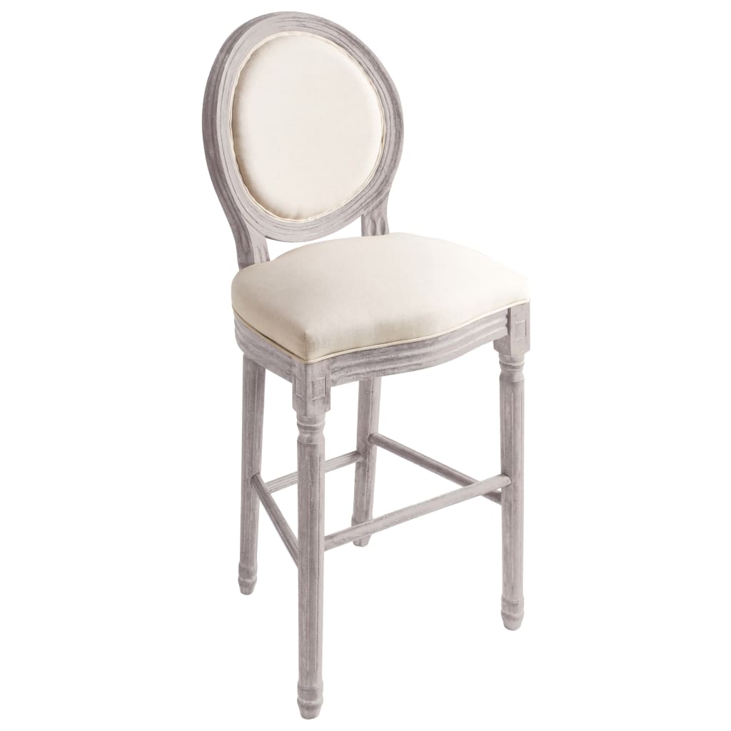 Bar Chairs 2 pcs White Linen