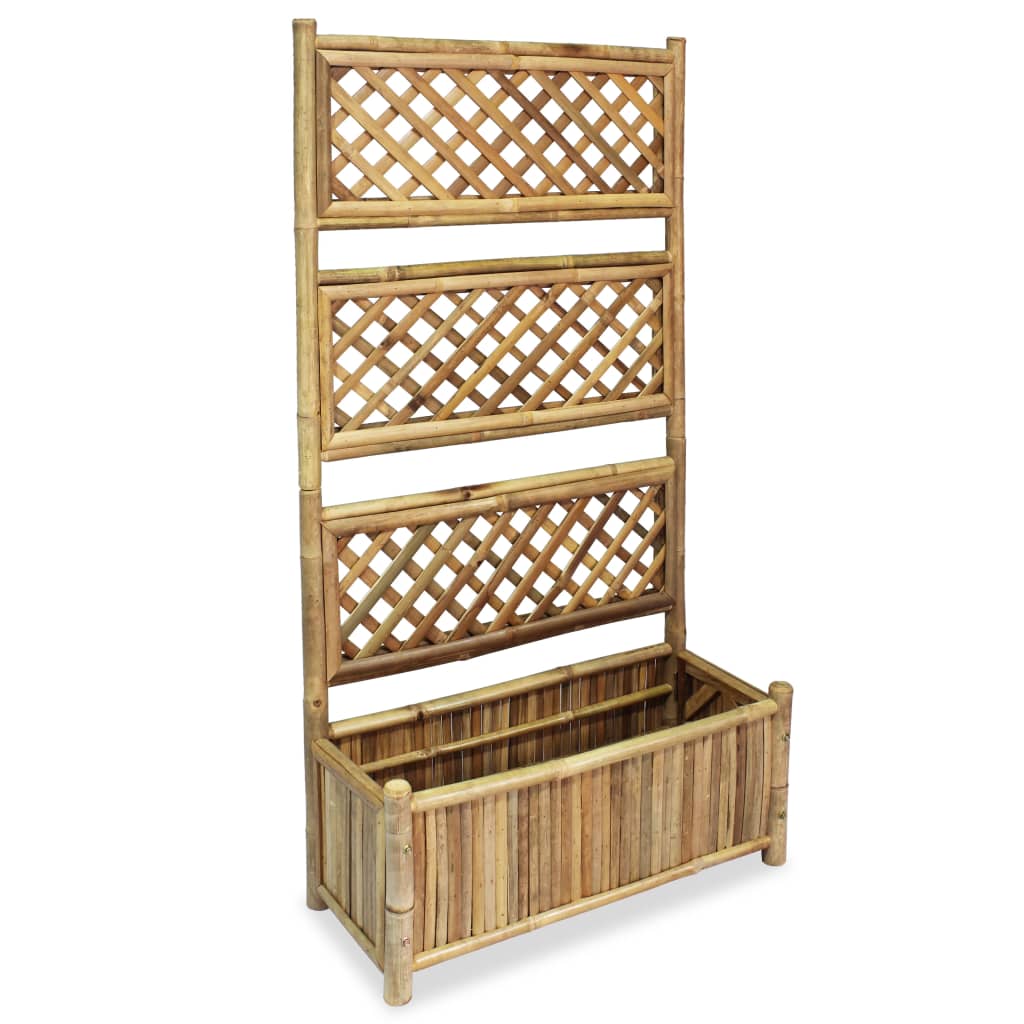 Garden Planter with Trellis Bamboo 70 cm