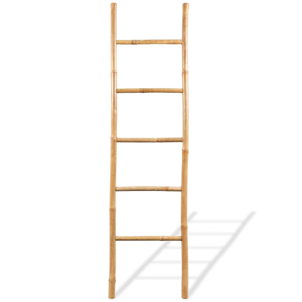 Towel Ladder with 5 Rungs Bamboo 150 cm