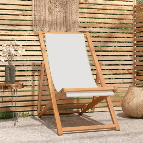 Deck Chair Teak  Cream