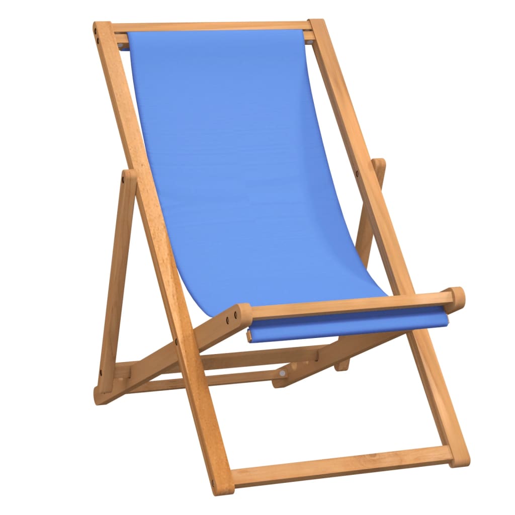 Deck Chair Teak 56x105x96 cm Blue