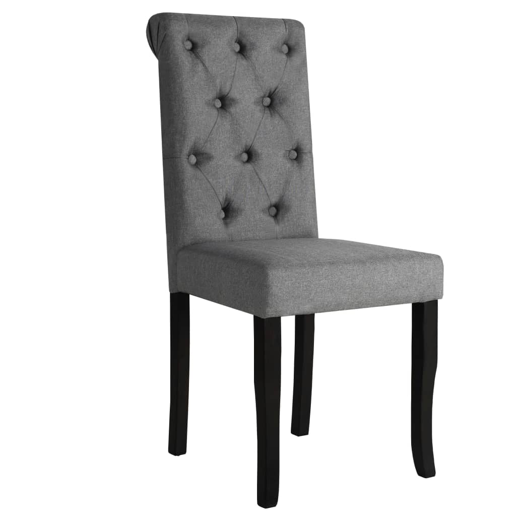 Dining Chairs 4 pcs Dark Grey Fabric