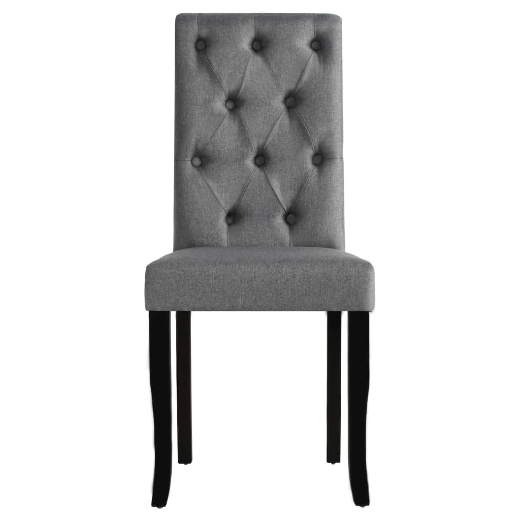 Dining Chairs 4 pcs Dark Grey Fabric