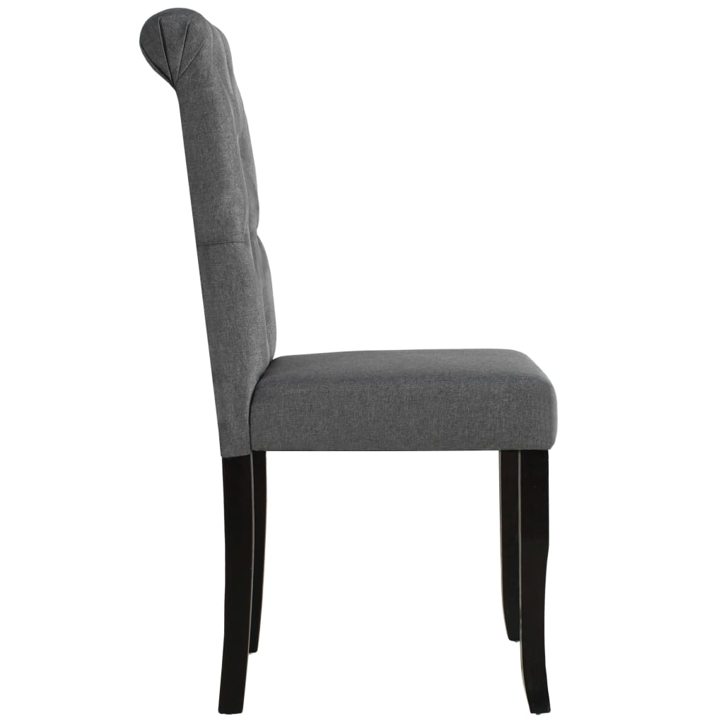 Dining Chairs 4 pcs Dark Grey Fabric