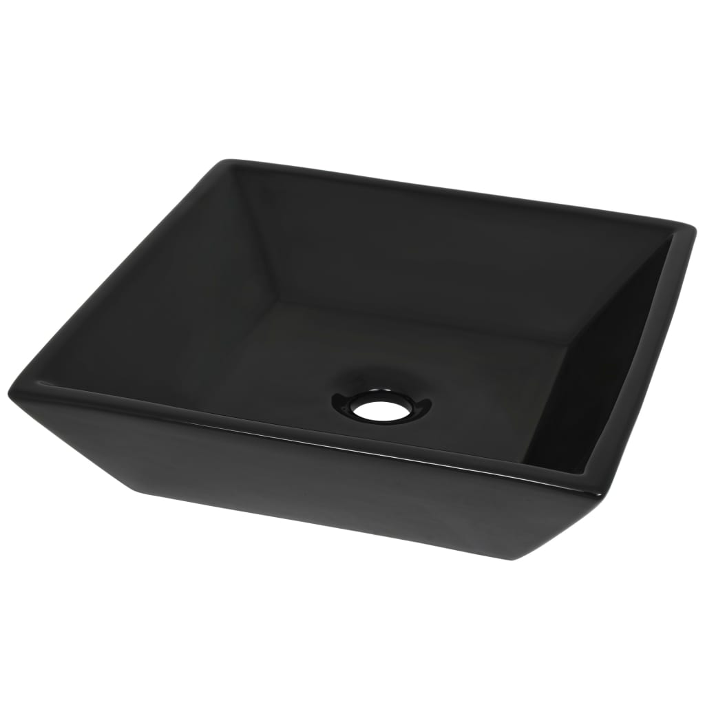 Basin Ceramic Square Black