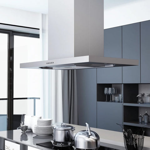 Island Range Hood 90 cm Stainless Steel 756 mÃ‚Â³/h LED