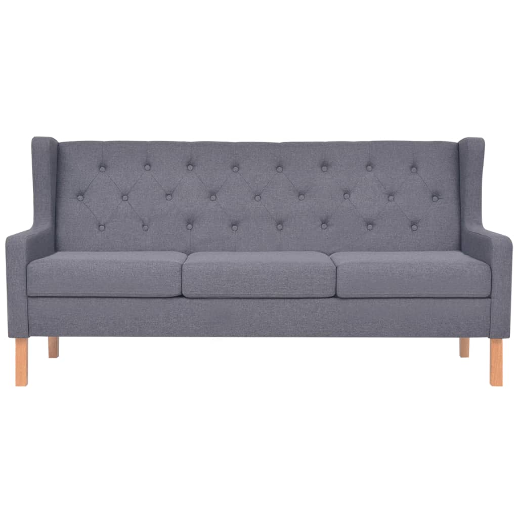 Sofa Set 2 Pieces Fabric Grey