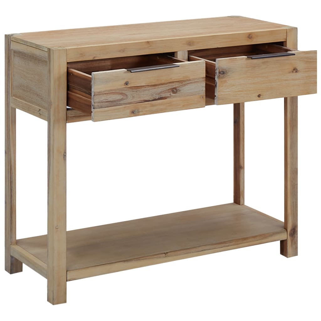 Console Table 2 Drawers Solid Acacia Wood