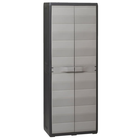 Garden Storage Cabinet with 3 Shelves Black and Grey