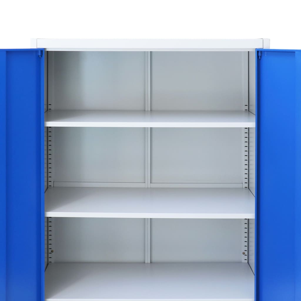 Office Cabinet Metal Grey and Blue