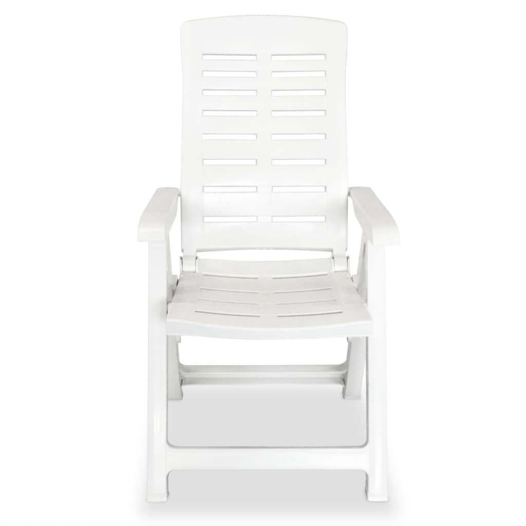 Reclining Garden Chairs 2 pcs Plastic White