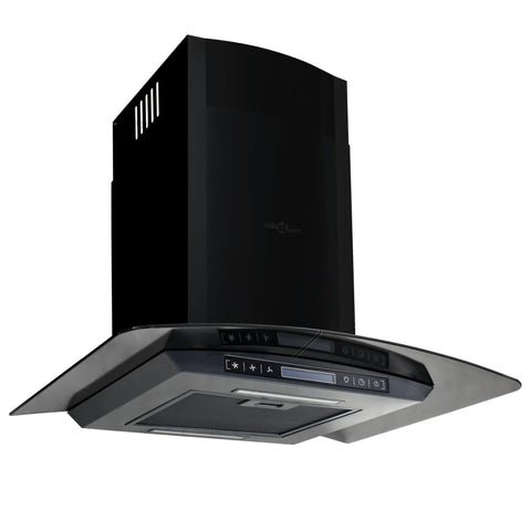 Wall Mounted Range Hood Stainless Steel 756 mÂ³/h 60 cm Black