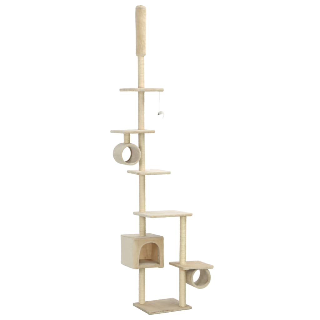 Cat Tree with Sisal Scratching Posts 260 cm Beige