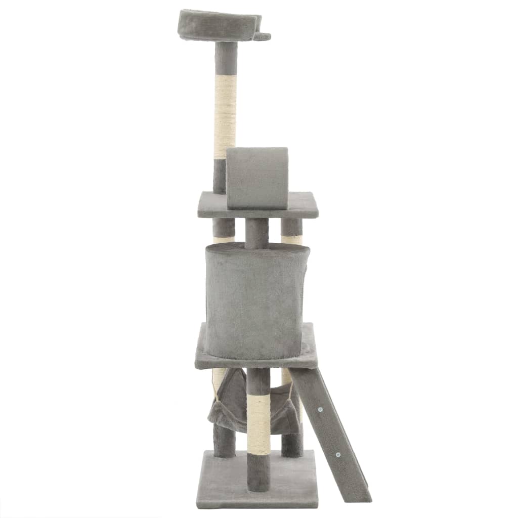 Cat Tree with Sisal Scratching Posts 140 cm Grey