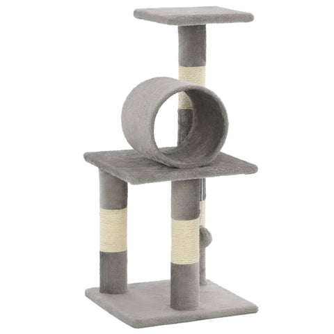 Cat Tree with Sisal Scratching Posts 65 cm Grey