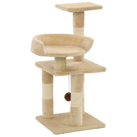 Cat Tree with Sisal Scratching Posts 65 cm Beige