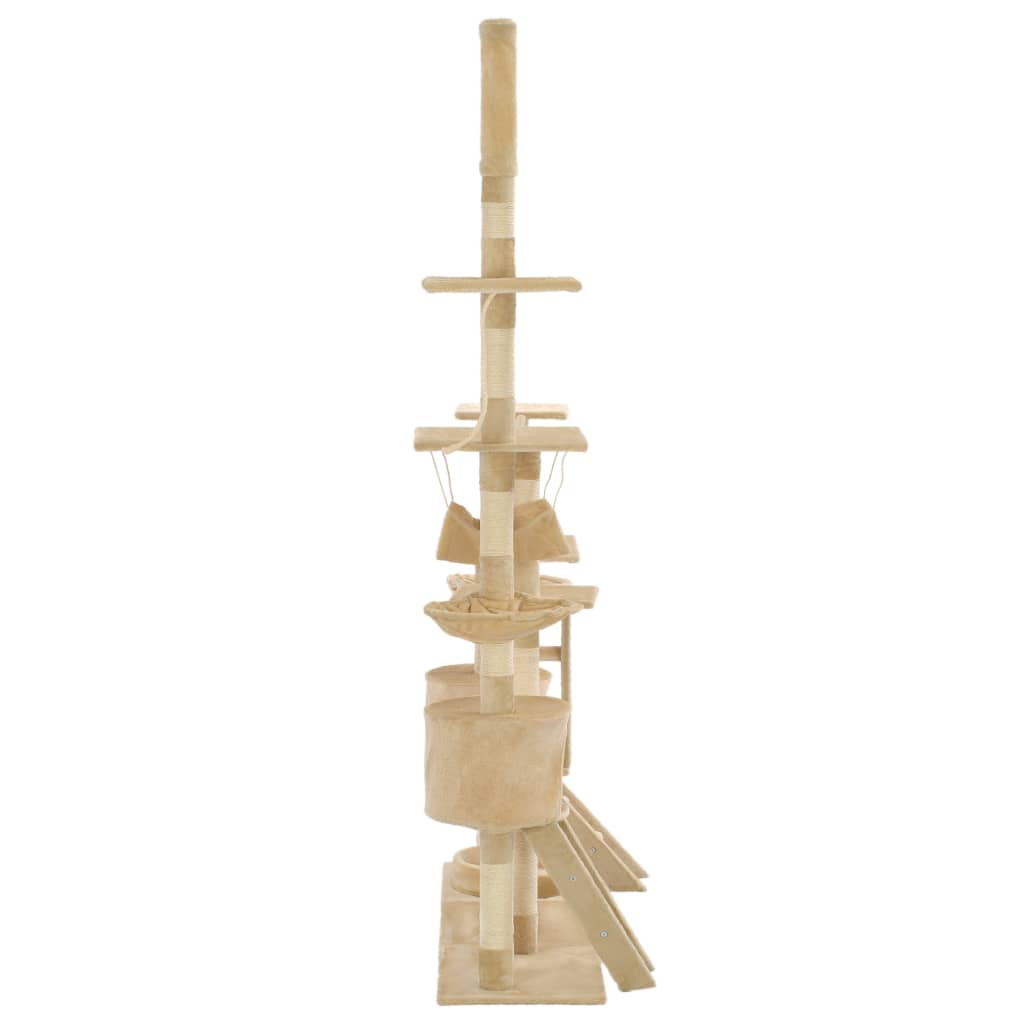 Cat Tree with Sisal Scratching Posts 230-250 cm Beige