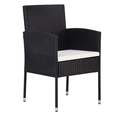 Garden Chair 2 pcs Poly Rattan Black