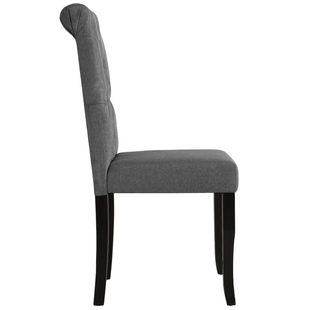 Dining Chairs 6 pcs Dark Grey Fabric