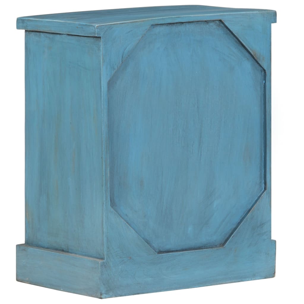 Bedside Table Solid Mango Wood Blue