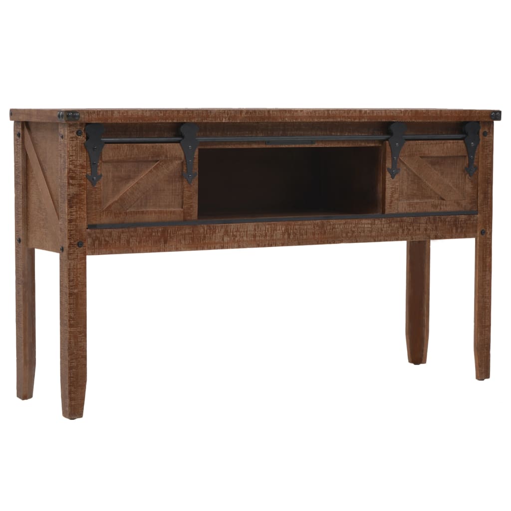 Console Table Solid Fir Wood Brown