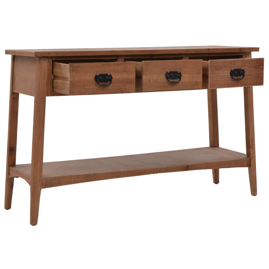 Solid Wood Console Table-Brown