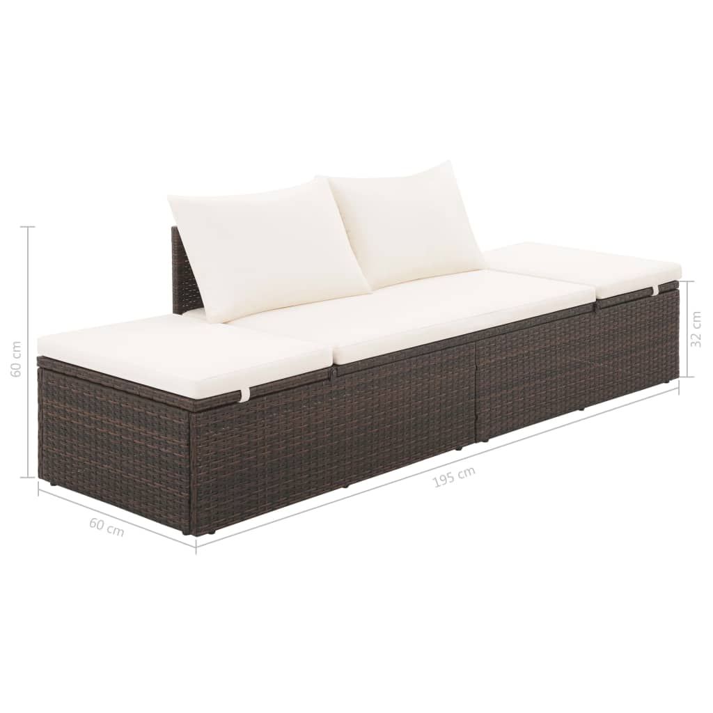 Garden Bed Brown Poly Rattan