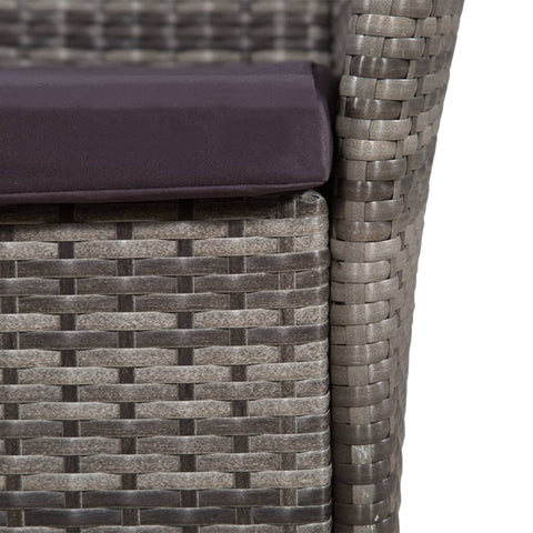 Garden Chairs 2 pcs with Cushions Poly Rattan Grey