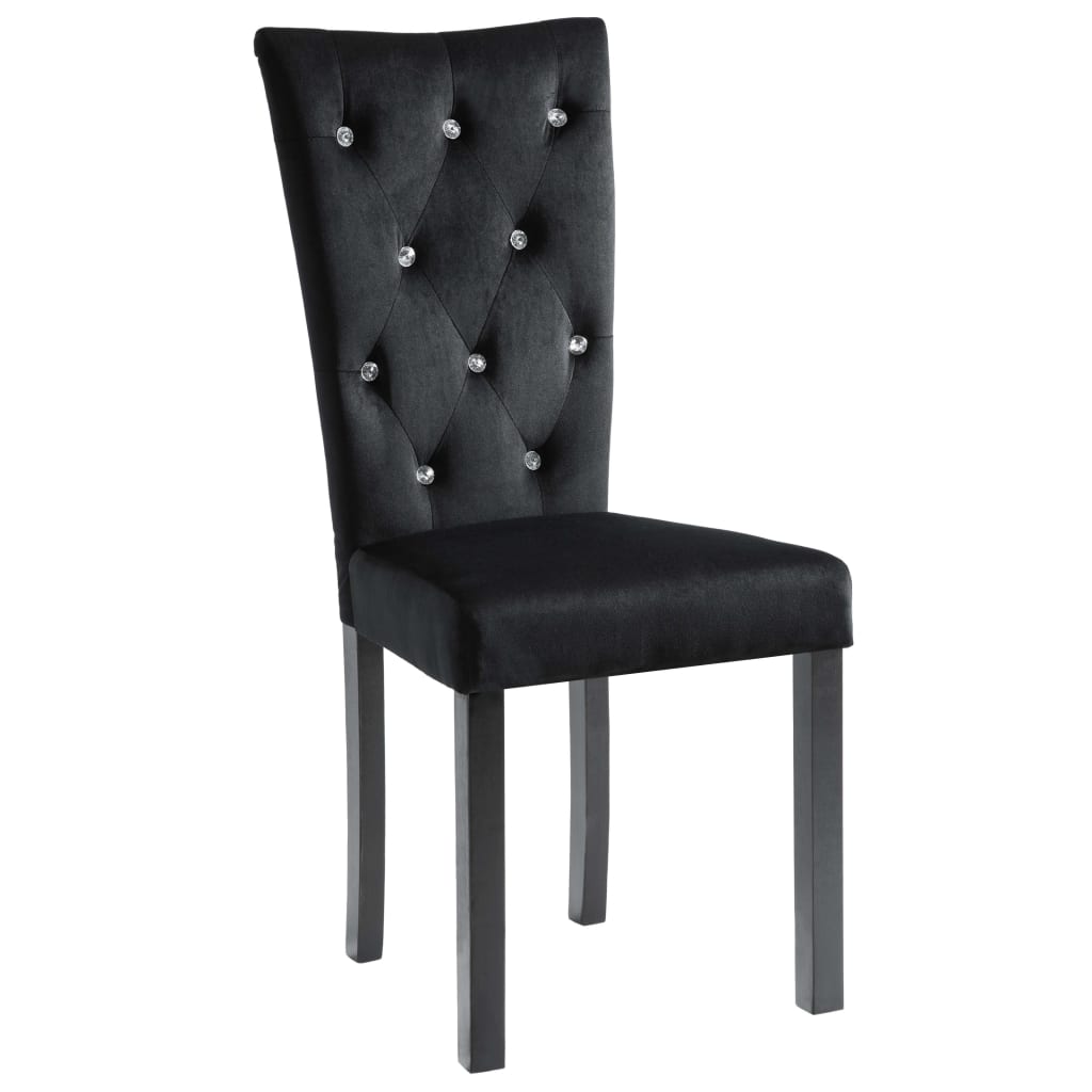 Dining Chairs 4 pcs Black Velvet