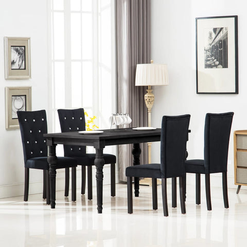 Dining Chairs 4 pcs Black Velvet