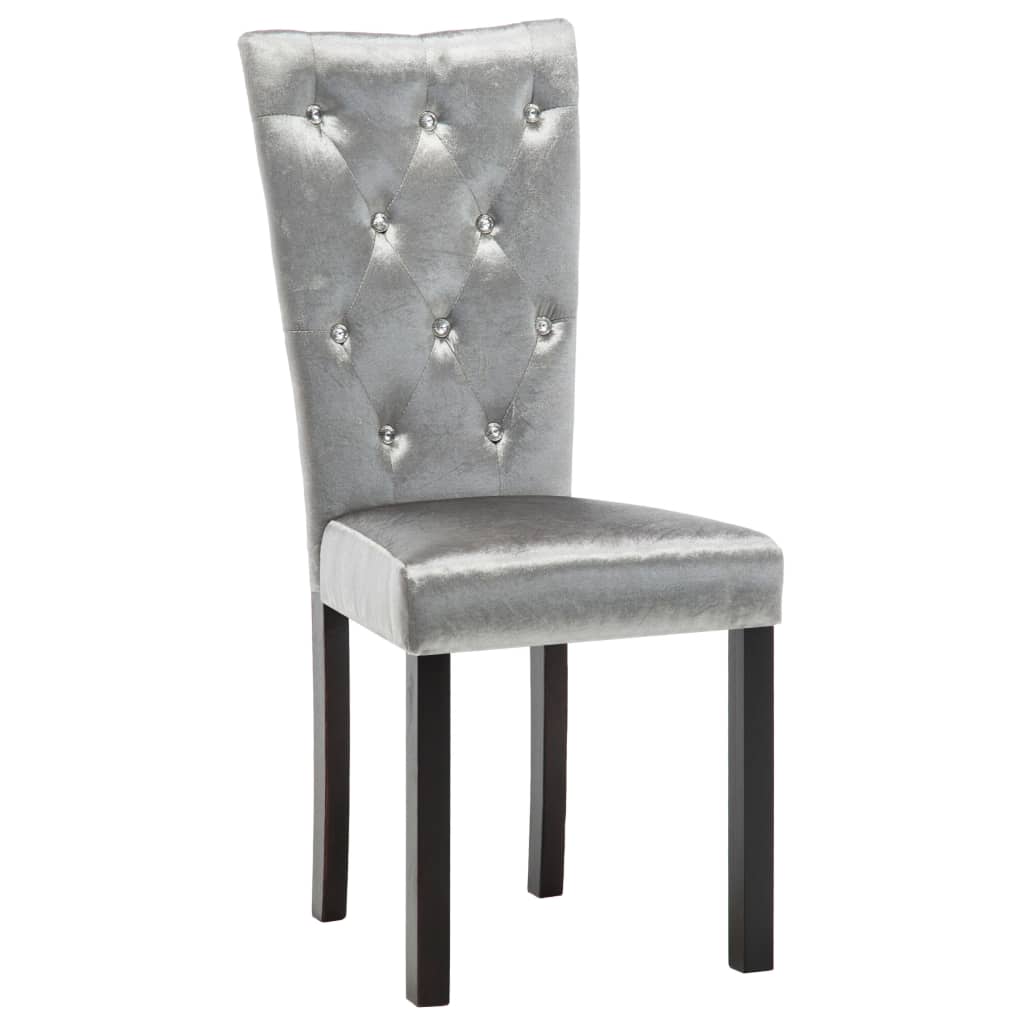 Dining Chairs 2 pcs Silver Velvet